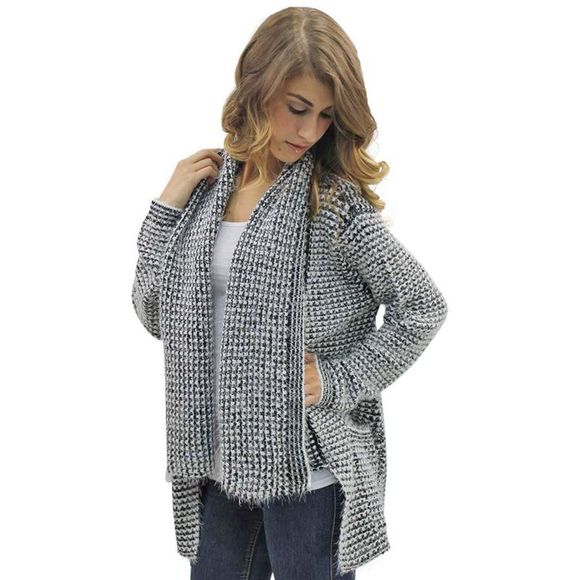 Black & White Fuzzy Cardigan - Picture 3 of 4